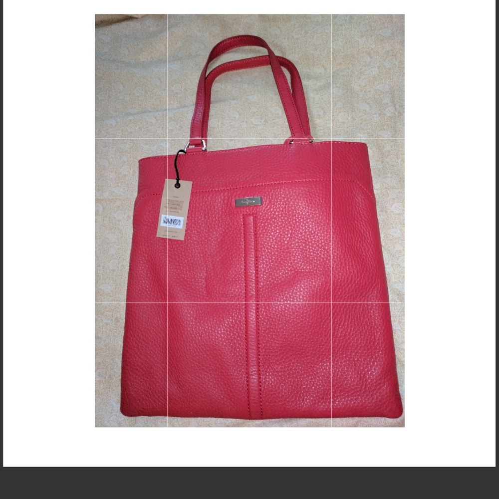 Cole Haan Marcy Tote Tango Red Leather !! Luxury !