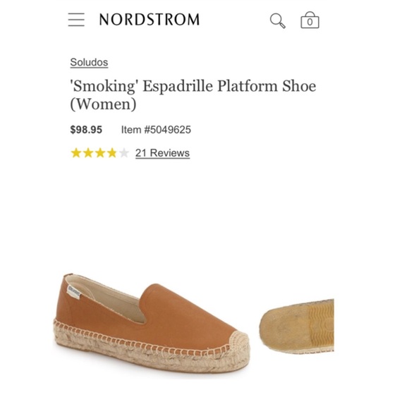 Soludos Shoes - Soludos smoking slipper/espadrille tan leather