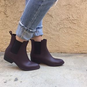 Eggplant/burgundy chelsea booties!