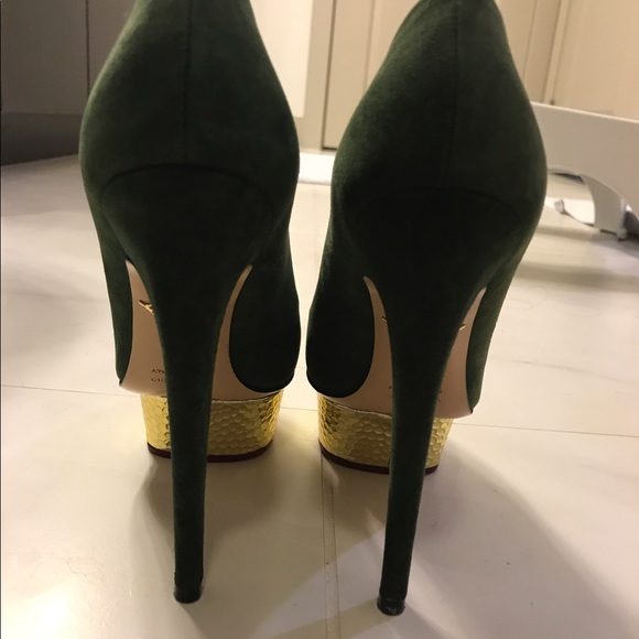 charlotte olympia emerald green dolly sz 6 - Picture 3 of 3
