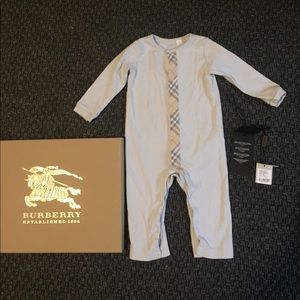 Burberry Check trim cotton jumpsuit