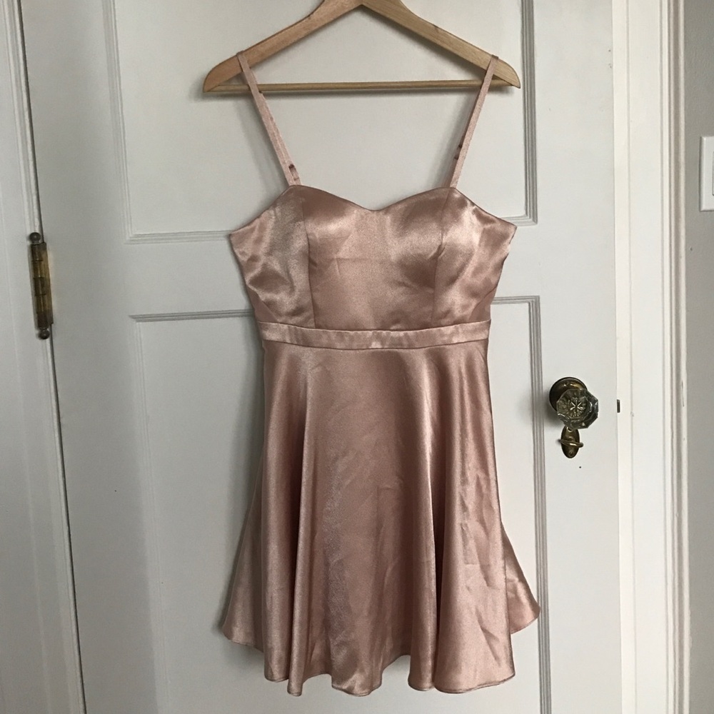 Adorable fux silk dusty pink dress