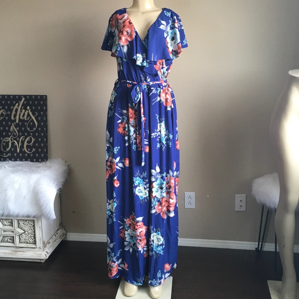 ‼️Last one‼️Plus size Floral maxi dress - Picture 1 of 5