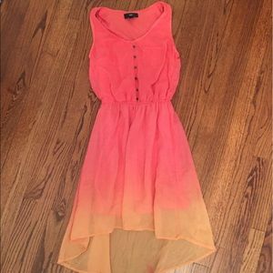 Ombre pink and yellow dress