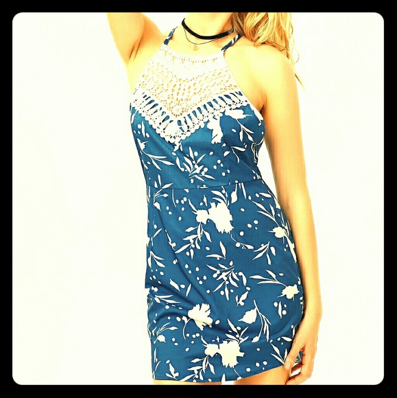 Crochet Cross Back Mini Dress - Picture 2 of 7