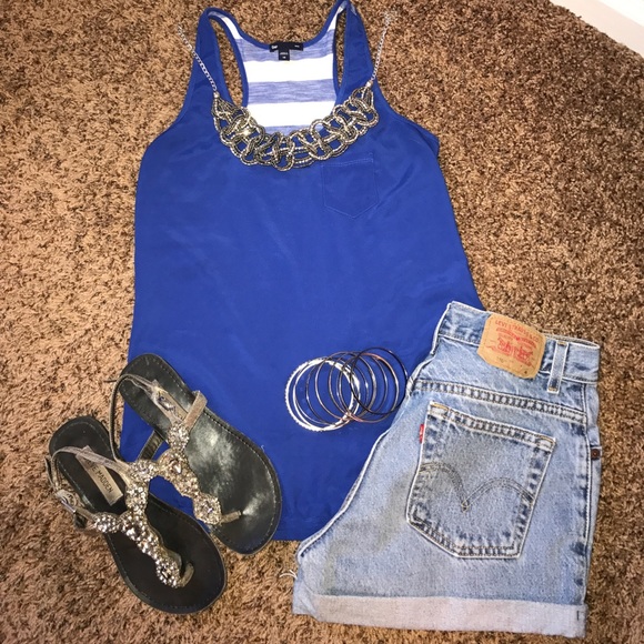 💙GAP Royal Blue Striped Tank💙 - Picture 1 of 3