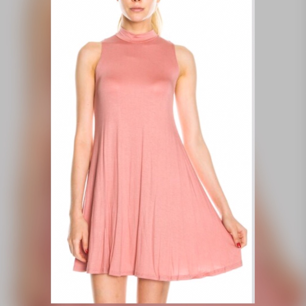 NWOT Solid Sleeveless Trapeze Dress