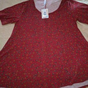 LuLaRoe *NWT* Perfect T XL Cranberry Floral Design