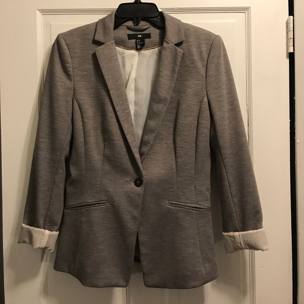 H&M grey cotton blazer