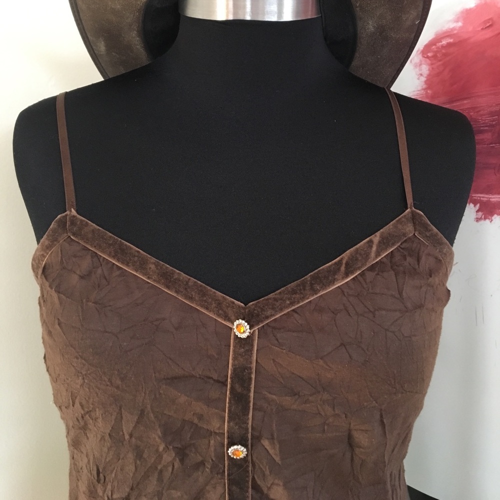 Lily White Crushed Brown Cami
