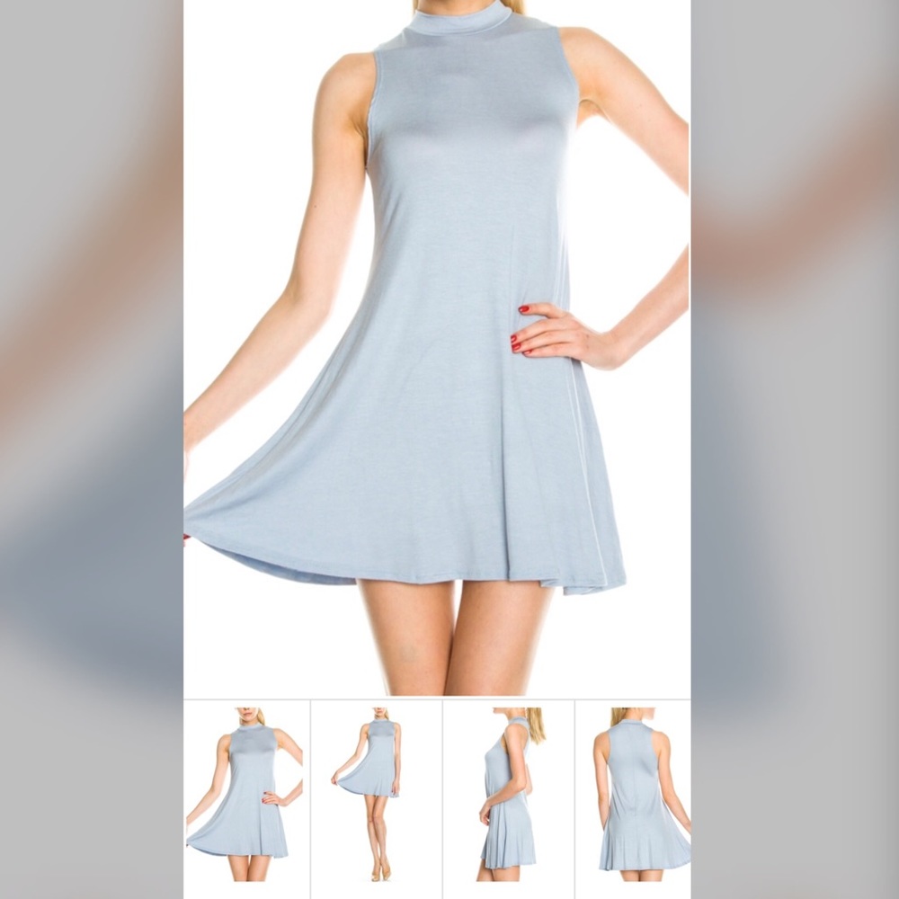 Solid Sleeveless Trapeze Dress