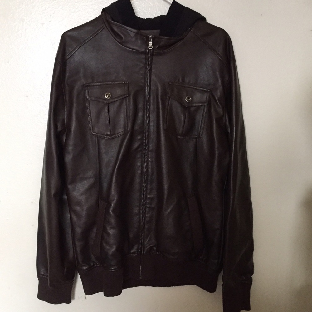 Foreign Exchange Faux Leather Jacket