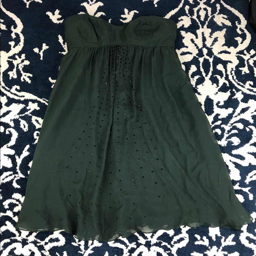 Haute Hippie olive green studded convertible dress