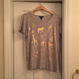 ✨J. Crew gold & gray t-shirt.