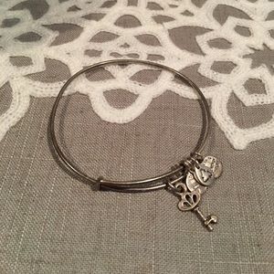 Alex & Ani Skeleton key with crystal