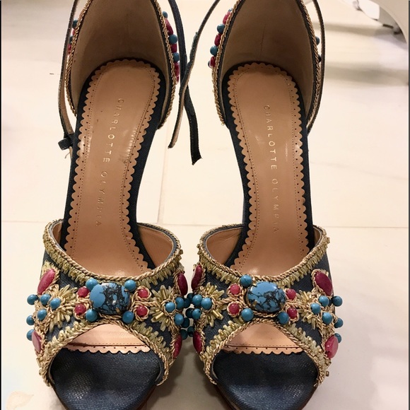charlotte olympia savannah embellished sandals sz6 - Picture 2 of 4