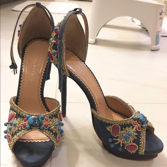 charlotte olympia savannah embellished sandals sz6 - Picture 3 of 4