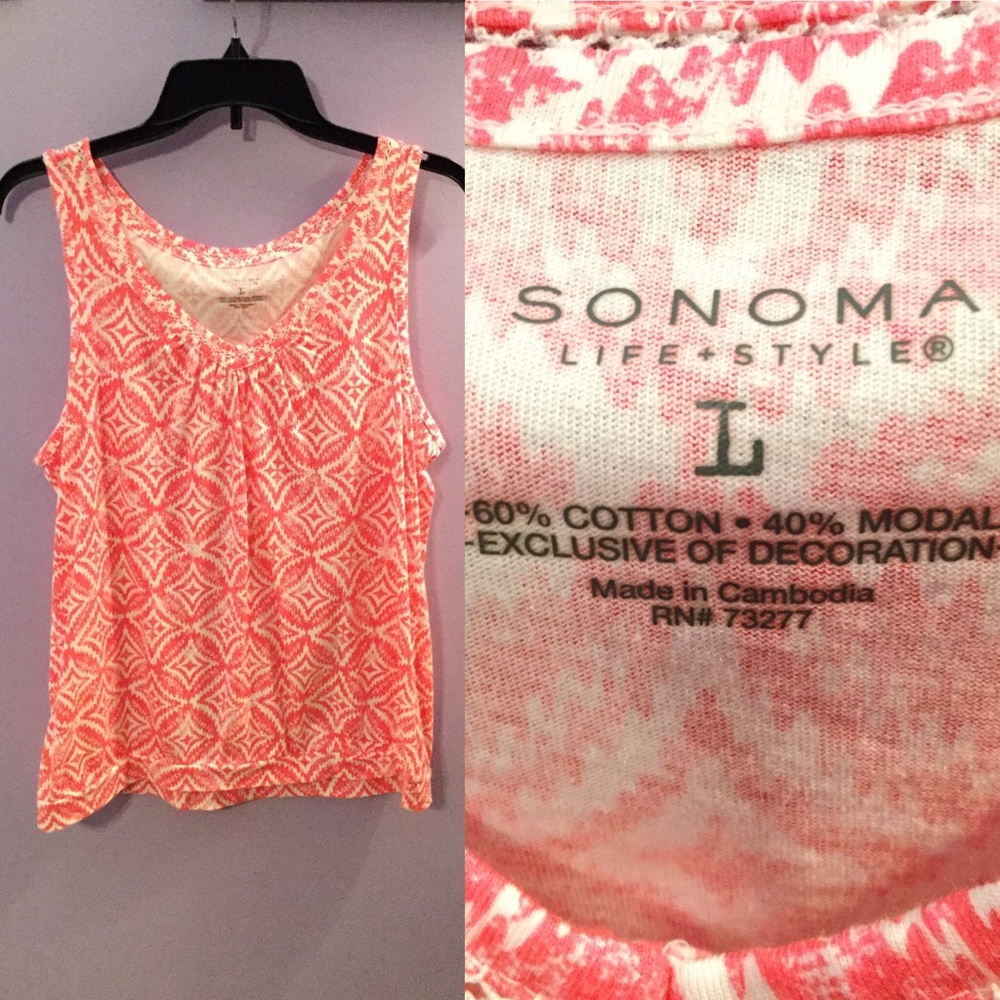 Pink and white tank