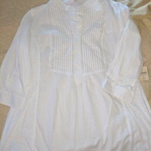 Coldwater Creek *NWT* 2X White Smocked Blouse