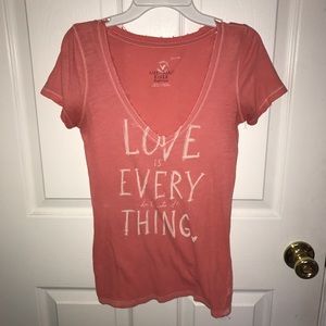 Pink American Eagle graphic top