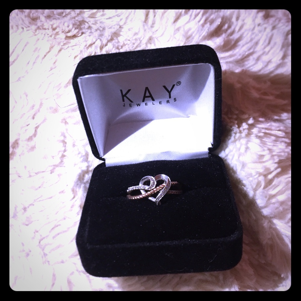 Sterling Silver/ Rose Gold Promise Ring