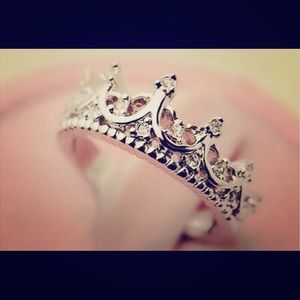fashion Princess crystal Crown Ring