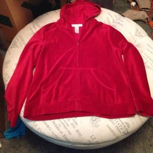 Jones New York red zip up hoodie size PM