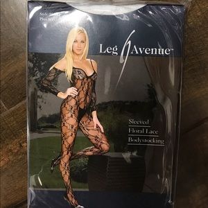 Floral Lace Sleeved Bodystocking