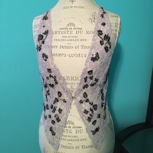 Lace and beaded vest