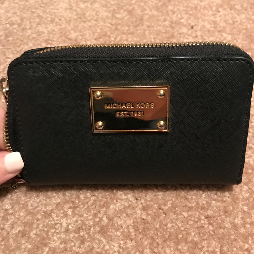 Michael Kors small black wristlet