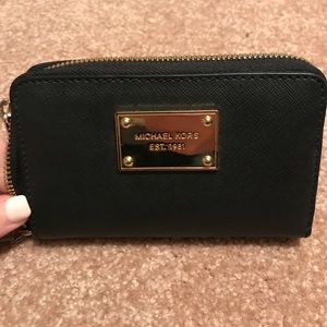 Michael Kors small black wristlet