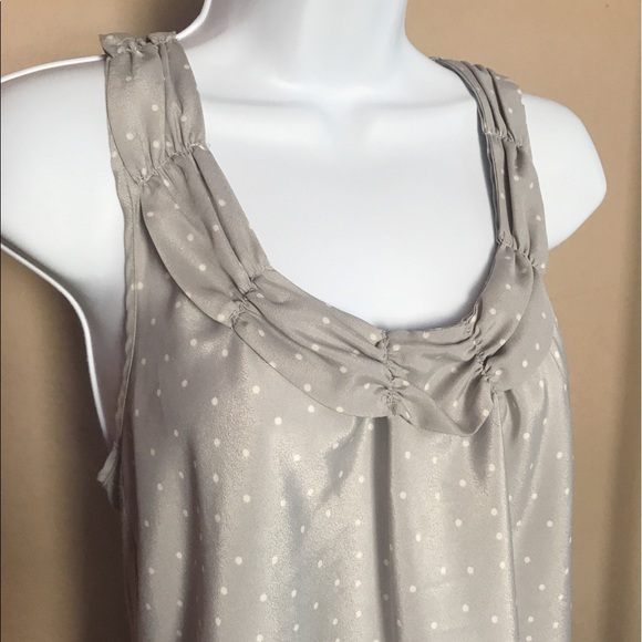 Elle Gray Polka Dot Racerback Blouse - Picture 3 of 6