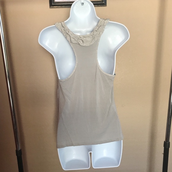 Elle Gray Polka Dot Racerback Blouse - Picture 4 of 6