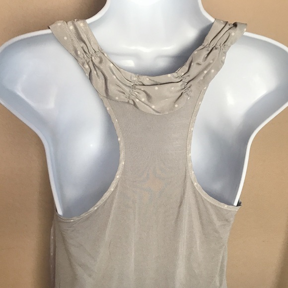 Elle Gray Polka Dot Racerback Blouse - Picture 5 of 6