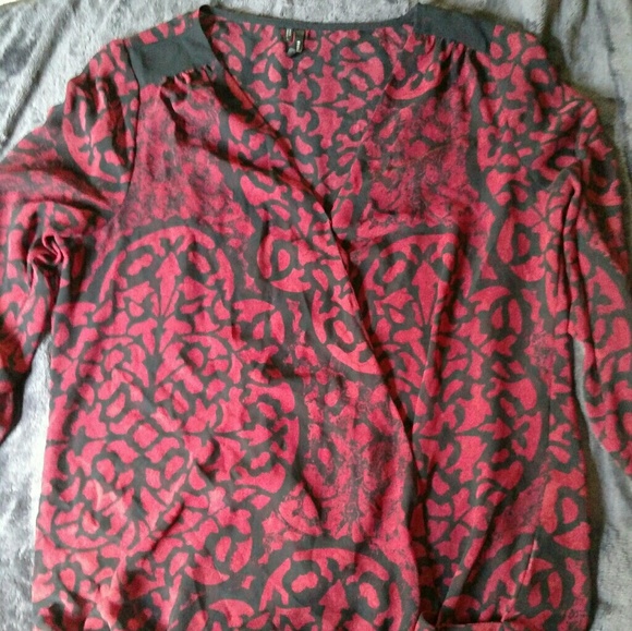 Deep V-Neck Blouse - Picture 1 of 3