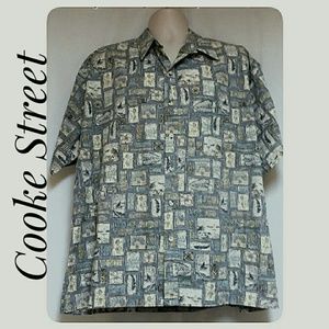 Cooke Street Shirts - *HP*Mens Cooke Street Hawaiian Shirt Reverse Print Cooke Street Shirts - *HP*Mens Cooke Street Hawaiian Shirt Reverse Print