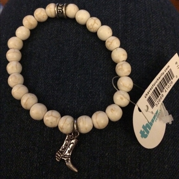 Jewelry - White Cowboy Boot Chavez for Charity Bracelet