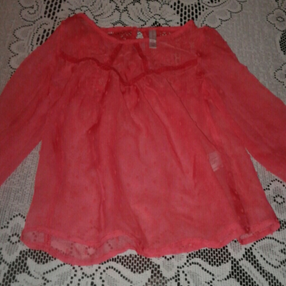 Coral colored girls blouse