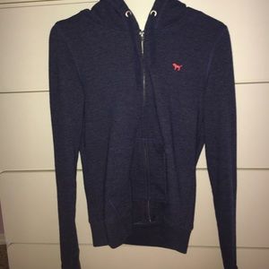 Navy blue and peach , PINK zip up hoodie