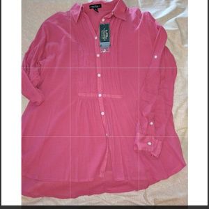 Ralph Lauren *NWT* Smocked Blouse XL Red/Coral