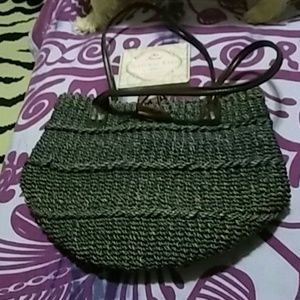 Blue woven bag
