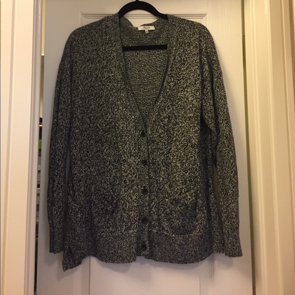 Madewell black/white cardigan