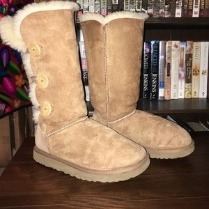 Tall bailey triple button chestnut UGG boots