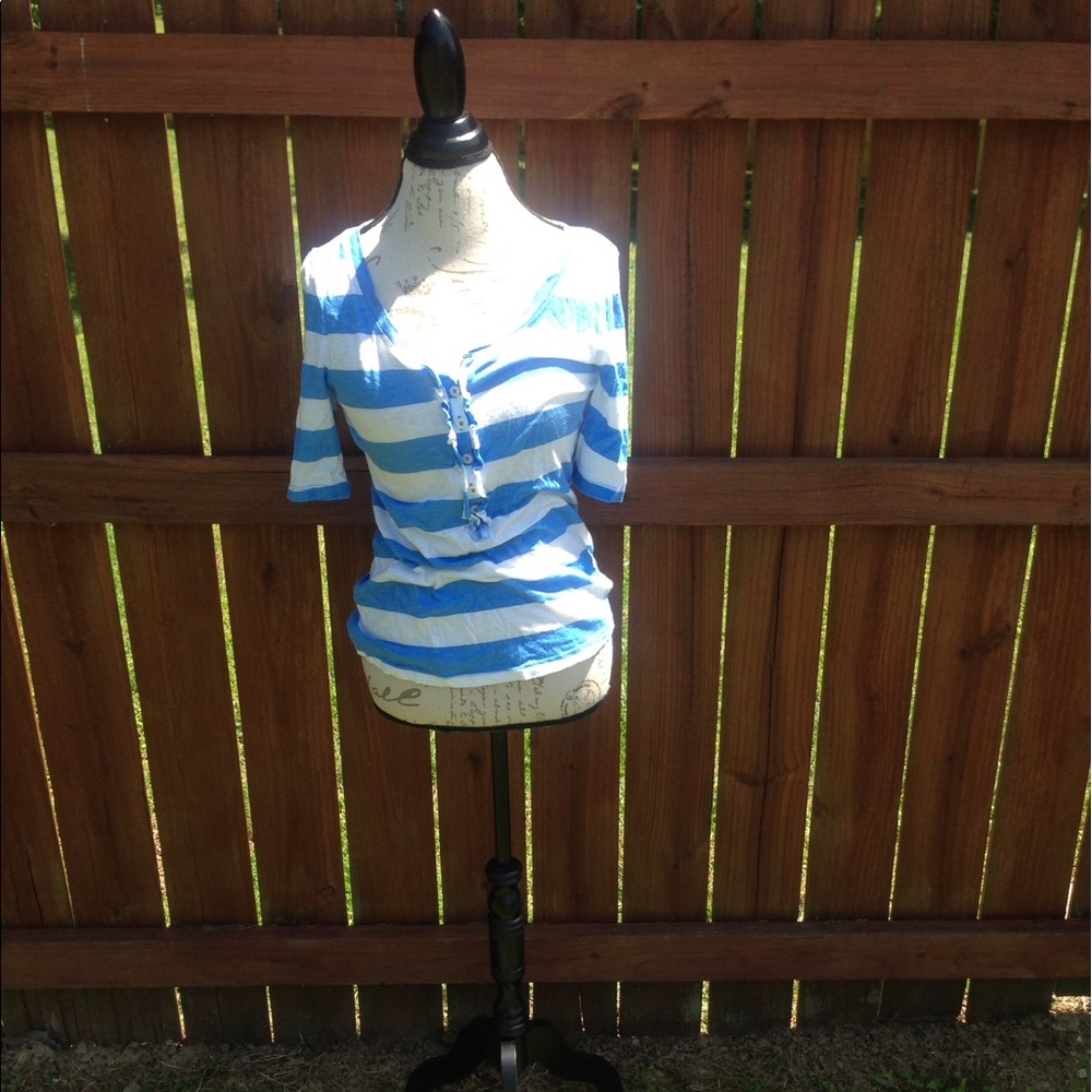 Blue and white striped Blouse