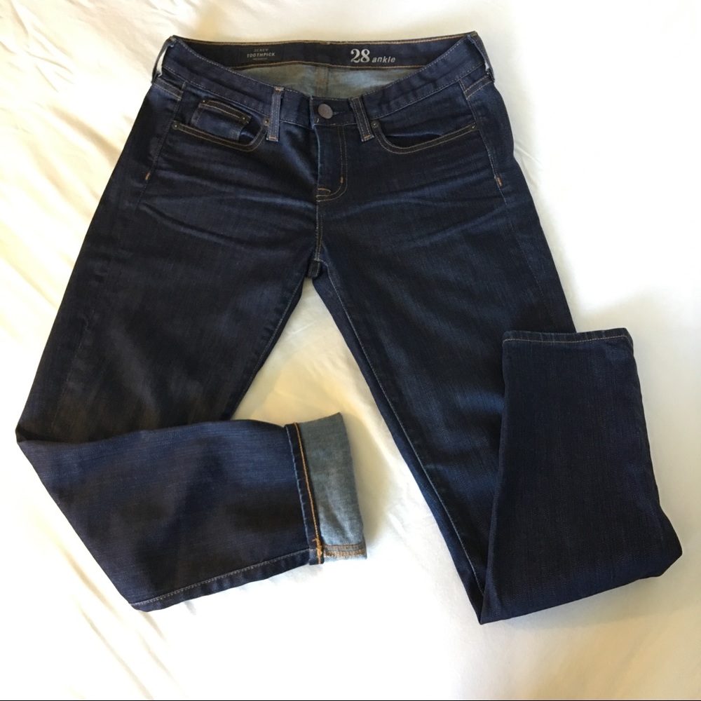 J Crew Toothpick Jean Ankle 28 Classic Rinse