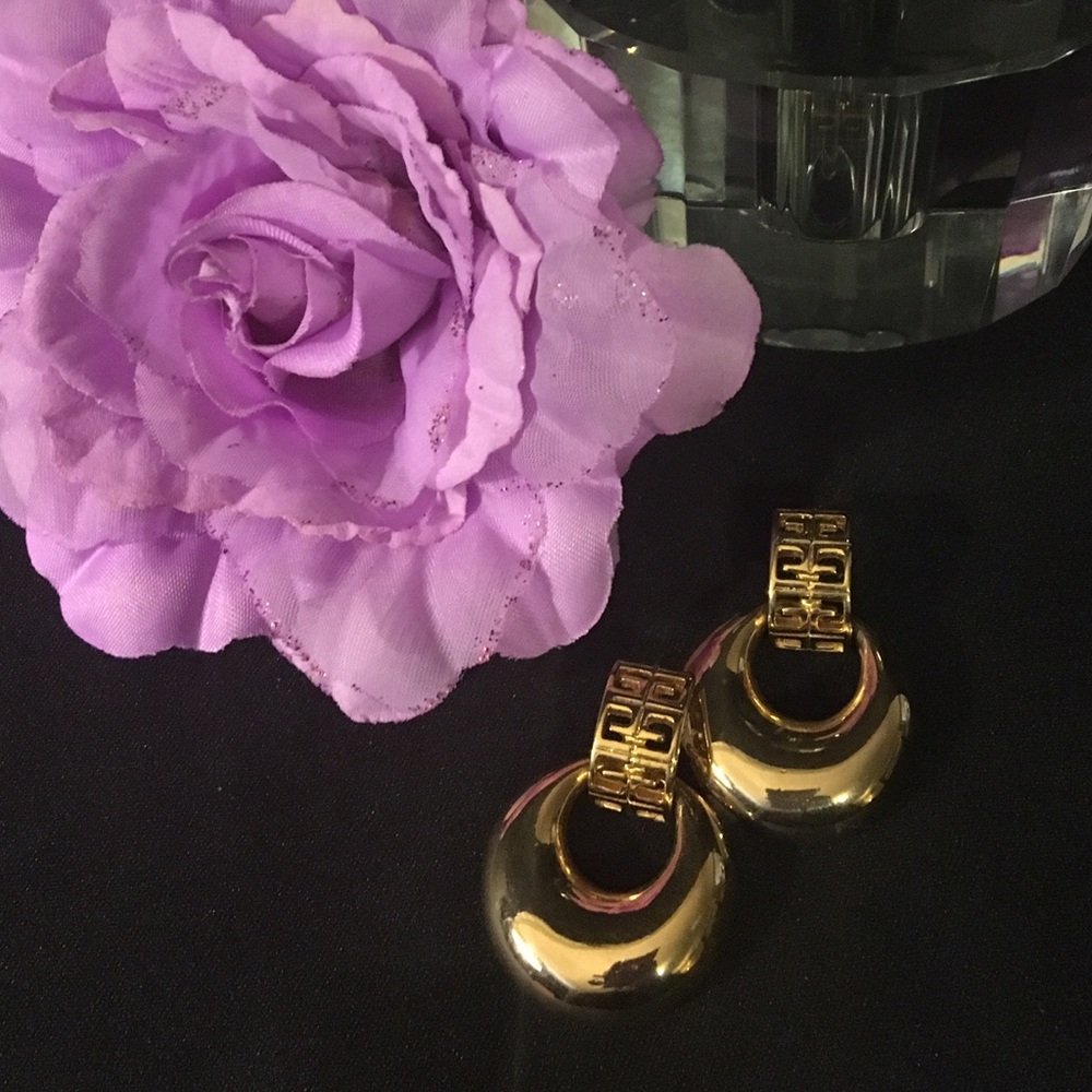Vintage Givenchy Pierced Earrings Stamped