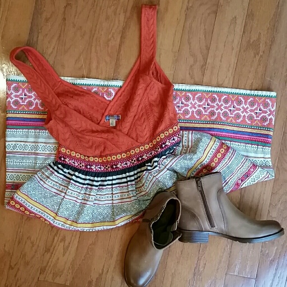 Free People Dresses & Skirts - LIKE NEW! FREE PEOPLE DRESS CABLE WOOL KNIT BOHO