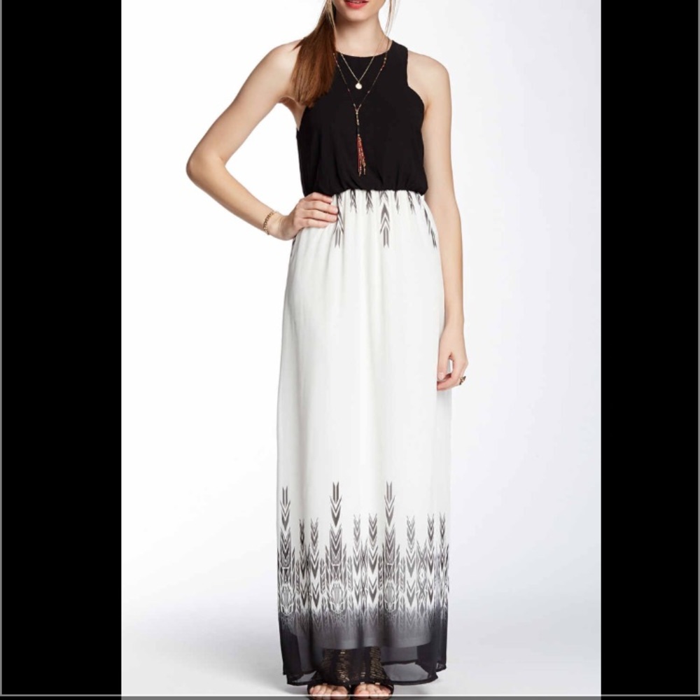 Pink Owl tribal maxi dress