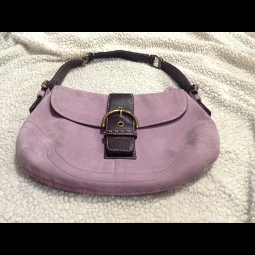 Coach Purple Suede Shoulder Bag