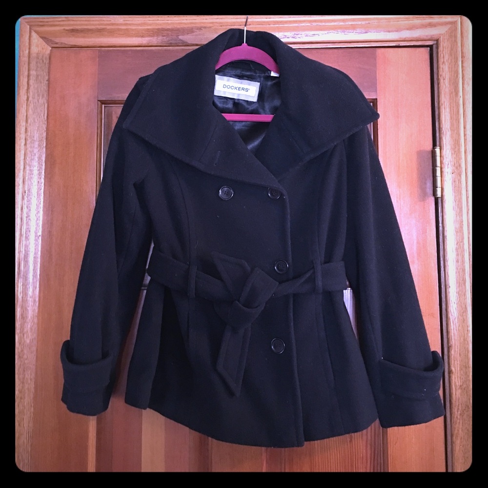 Black peacoat